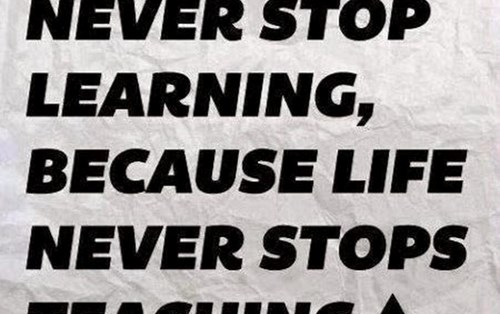 Never stop learning, because life never stops teaching