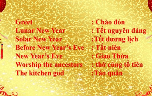 Từ vựng theo chủ đề - số 1 - Tet holiday