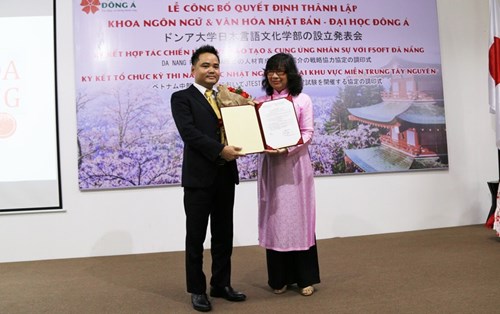 Thành lập khoa Ngôn ngữ và Văn hóa Nhật Bản Đại học Đông Á