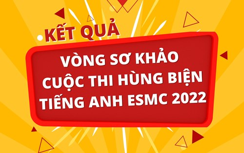 DANH SÁCH THÍ SINH THAM GIA VÒNG CHUNG KẾT CUỘC THI HÙNG BIỆN TIẾNG ANH ESMC 2022