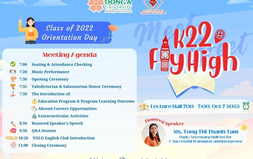 GẶP MẶT TÂN SINH VIÊN K22- KHOA NGÔN NGỮ VÀ VĂN HÓA ANH