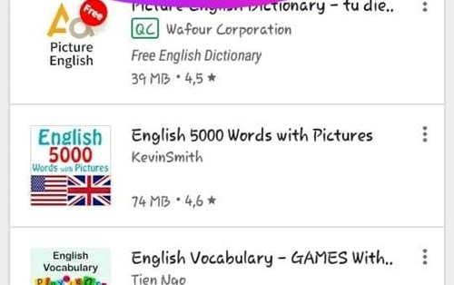 Vocabulary Pictures - App điện thoại học tiếng Anh hiệu quả