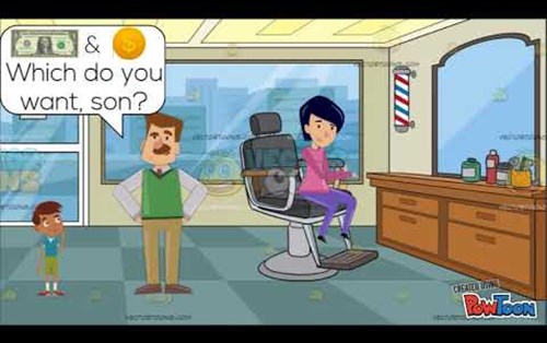 Truyện cười tiếng Anh: Cậu bé và người thợ cắt tóc